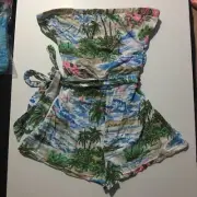Supre Tropical Playsuit Ladies Sz Small Strapless