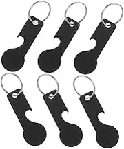 DOITOOL 6Pcs Trolley Token Keyring Bottle Opener Convenient Shopping Cart Remover Pendant Practical Keychain for Daily Use