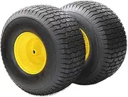 20x8.00-8 Lawn Mower Tires with Wheels (Set of 2) - 3.5" Offset Hub, 3/4" Keyway Bore, 965 LB Capacity Commercial Grade for Riding Mowers, Tractors, Utility Trailers