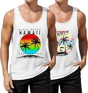 [COOFANDY] Men's Floral Sleeveless Tees All Over Print Casual Tank Top T-Shirts