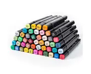 48 Colors Markers Dual Brush Pens Marker Double Tipped Round + Chisel Tips Sketch Art Drawing Markers For Artist Kids Books Card Coloring Sketching