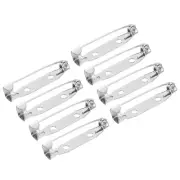 50Pcs Safety Bar Pins 30mm Brooch Clasp Pin Backs for ID Badges, Silver Tone