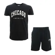 Men's Casual Crew Neck T-shirt & Shorts Set Short Sleeve Tee - CHICAGO