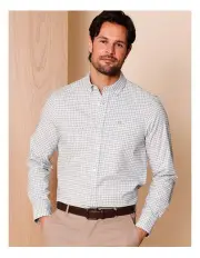 [Reserve] Lucien Long Sleeve Oxford Mini Check Shirt in Sage