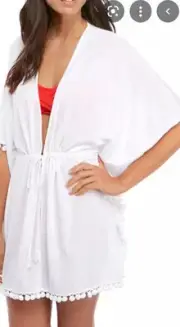 Tommy Bahama Women's Linen Jersey Open Front Tunic, White, Small
