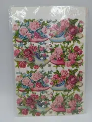 Vintage PZB Roses in Shoes Scraps ~ Germany 1350