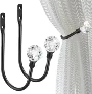 Curtain Holdback, Curtain Tiebacks Hooks Crystal Curtain Holders Wall Mounted