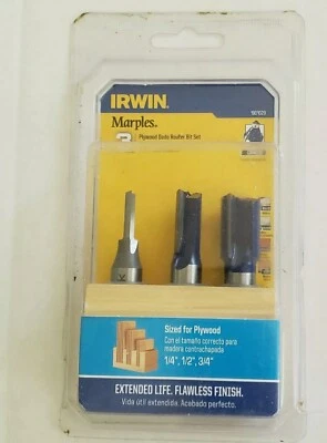 Irwin Tools Marples 3 Piece Plywood Dado Router Bit Set 1901029 1/4" 1/2" & 3/4"