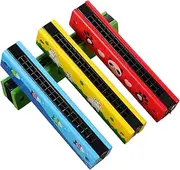 Totority 4pcs Harmonica Set Creative Wooden Mouth Organ for Early Music Education Engaging and Portable Musical Instruments for Young Learners for Kindergarten and Elementary School