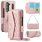 For Samsung Galaxy Z Fold 6/5/4/3 Crossbody Wallet Case with S-Pen Holder Straps