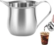 Stainless Steel Cream Jug - 90ml Milk Foam Jug, Milk Pouring Jug | Milk Frother Cup With Spout And Handle, Cappuccino Jug, Espresso Coffee Jug