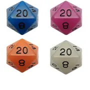 [Metallic Dice Games] MDG Glow Mega Acrylic d20 Dice 35mm - Blue w/ Black