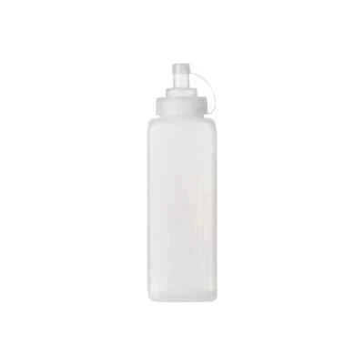 Chef Inox Square Wide Mouth Squeeze Bottle Graduated 800ml Clear Kitchenware