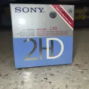 SONY 10 Pack 3.5" Floppy Disks Double Sided 10MFD-2HD - NEW