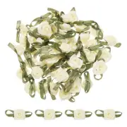 80 Pcs Beige Mini Roses Bow 15mm Ribbon Roses for Appliques Crafts