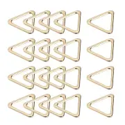 Metal Triangle Ring Buckles (25x24x3mm) 20pcs, Webbing Bag Clasps Gold Tone