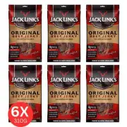 6x Jack Link's Original Beef Jerky Protein Snacks Made In New Zealand 310g Jumbo
