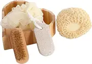 5x Bath Set with Accessories Shower Sponge in Heart Wooden Box Soft Exfoliating Bath Sponge for Skin Exfoliating Women Man