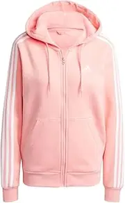 [adidas] Women's Essentials 3-Stripes Full Zip Fleece Hoodie