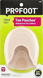 ProFoot Toe Pouches Wraparound Gel Cushion, Women's 6-10, 1 Pair, Fits All Shoe Types