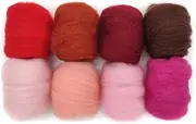Artec360 8 Pack Needle Felting Wool Roving 10g x 8 Color Total 80g Merino Wool 70S (19 Microns) Eco-Friendly Super Soft Natural (n)