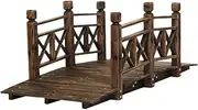 Gardeon Garden Ornaments, Fir Wood Gardening Ornament Decorations Vintage Decor Wooden Rustic Bridge Home Outdoor Yard Setting Decoration, Classic Arch Design Extra Thick 200kg Capacity
