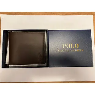 全新 正品 Polo  Ralph Lauren 男生 皮夾 咖啡色