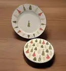 8 pc -Grace Teaware Pastel & Gold Holiday Christmas Tree 10” & 8” Plates - NEW!