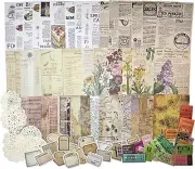 Vintage Junk Journal Supplies, 200 Pcs Scrapbook Supplies, Aesthetic Decorative