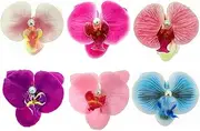 ALIMITOPIA Flower Hair Clip Bohemia Hawaiian Fabric Artificial Moth Orchid Flower Alligator Hair Clip Hairpin Barrette Headdress Bobby Pins Headwear Hair Accessories(4 inches;6pcs)