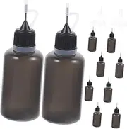 Generic 1set Plastic Bottle Collapsible Bottle Pump Dispenser Bottle Small Funnels for Filling Small Bottles Infuser Flask Dropper Glue Dispenser Bottle Hydro Jar Black 10pcs