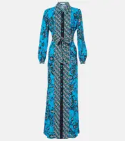 [Diane von Furstenberg] Diane von Furstenberg Joshua printed maxi dress AU 4 blue