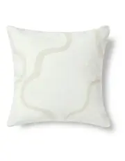 [Cadence & Co.] Louise Crewel Embroidered Cushion 45x45cm in Natural