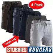 MENS - PACK OF 4 - GENUINE STUBBIES RUGGERS LONG LEG JERSEY SWEAT SHORTS -SE2160