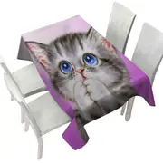 Adorable Kitten Begs for Love Cute Cats Painting Tablecloth