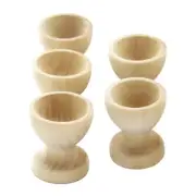 5 Pcs Natural Wooden Egg Holder for Storage Crystal Balls Eggs Lipsticks Pens