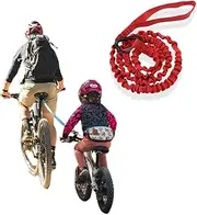 Bicycle Tow Bar, Bike Tow Rope with Storage Bag Ski Tow Rope Bungee Tow Rope Cycling Stretch Pull Strap Kids Tow Rope Portable Outdoor Elastic Bicycle for Adult Kids Children (red)