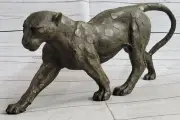 Handmade Vintage Bronze Home Art Deco Cat Statue Plinth Rembrandt Bugatti Deal