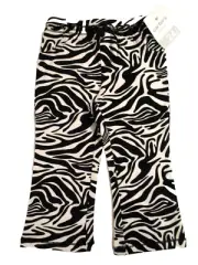 NEW GIRLS 24 MONTHS CARTERS PANTS BLACK WHITE ZEBRA ANIMAL COTTON SPANDEX
