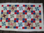 Handmade Patchwork Windy Day Quilt, 27" x 44"