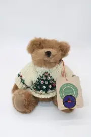 VTG 1990-94 Boyds Bears 8" Posable/Jointed White Sequin Christmas Tree NWT