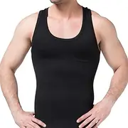 Tight Compression Shirts for Mens, Body Shaping Base Layer, Sports Thin Tummy Control Shapewear Top for Slimming