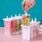 4 Cell Ice Cream Popsicle Mold DIY Ice Cream Machine Homemade Ice Box SummeC9