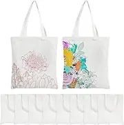 10 Pcs Reusable Sublimation Tote Bag, Machine Washable Sublimation Blank Tote Bag with Handles for DIY Customization Crafting and Decorating(Natural color-10 Pack-Large size 35X40cm)