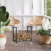 Firewood Rack Wood Storage Rack Firewood Stand Portable Stable with Wheels