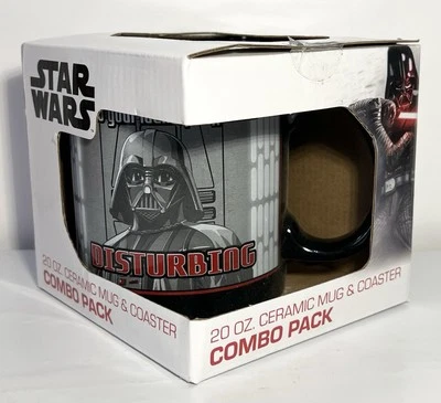 Star Wars 20 oz Ceramic Mug & Coaster Set NEW