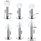 10/20/30pc Clear Acrylic Ball Lip Ring Steel Bar Labret Nose Ear Stud 6-12mm 16g