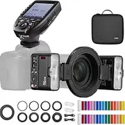 Godox MF12 MF12-K2 Macro Flash with Xpro-N Trigger Off-Camera TTL Flash Speedlite 12W, 2.4G Wireless Control, TTL/M Mode, Built-in 3.7V/6.29W Lithium Battery, Compatible with Nikon Camera