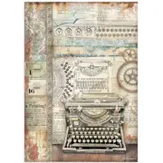Stamperia Rice Paper Sheet A4-Typwriter, Lady Vagabond Lifestyle