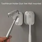 1Pcs Dustproof Toothbrush Storage Shelf Self-adhesive Bathroom Shelf